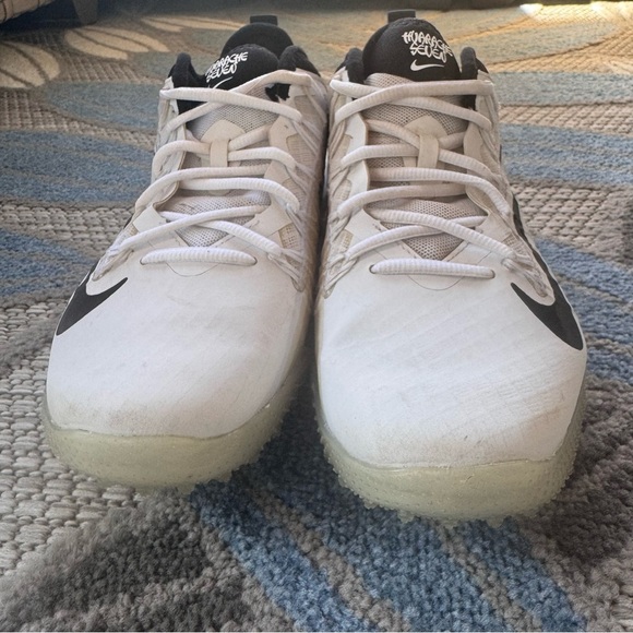 NIKE ALPHA HUARACHE 7 PRO TURF LAX SHOE WHITE/BLACK CJ0235-102 MEN’S SIZE 8 - Picture 6 of 8